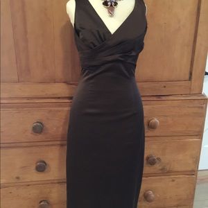 Bebe deep brown fitted mid dress